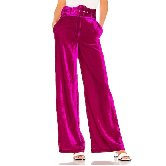 hot pink velvet pants